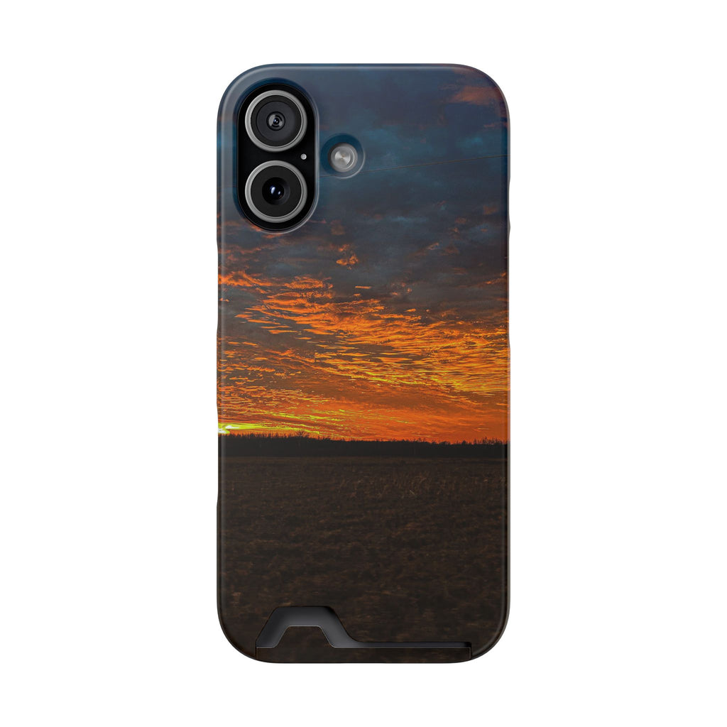 Sunset Horizon Phone Card Case — Landscape Camera Protective Wallet