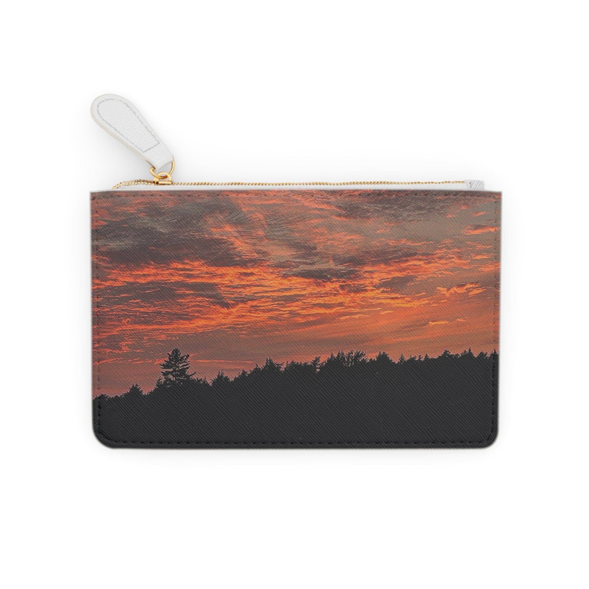 Sunset Sky Mini Clutch — Orange Cloudscape Wrist Pouch