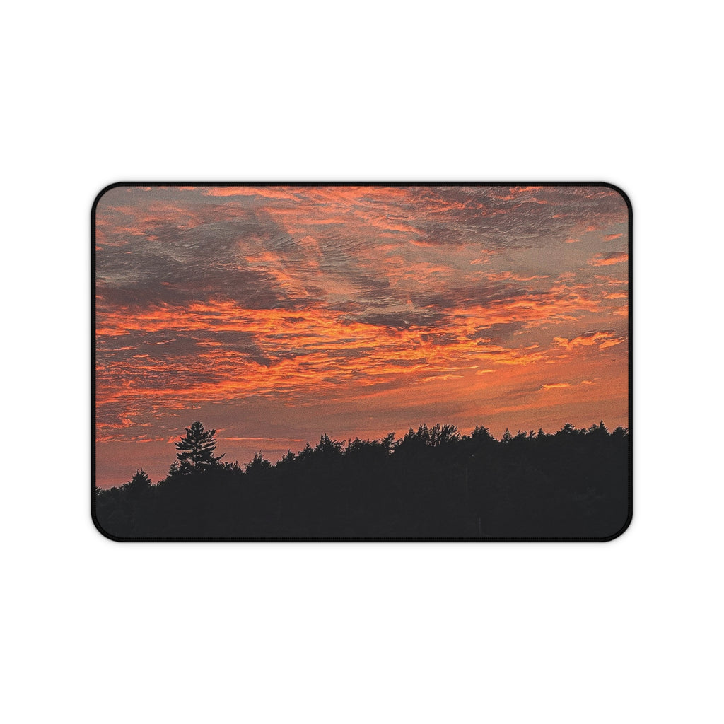 Sunset Horizon Desk Mat — Scenic Orange Sky Mouse Pad for Office & Home