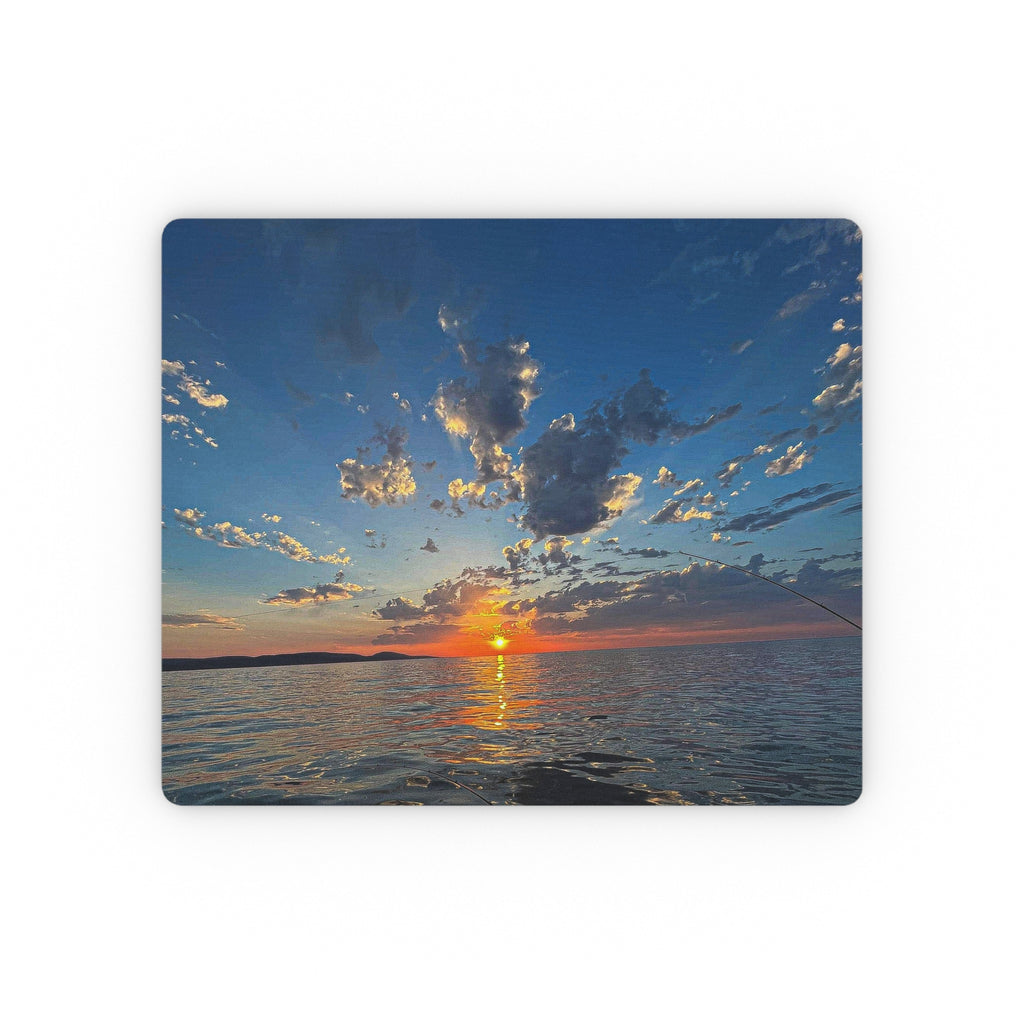 Sunset Over Ocean Rectangular Mouse Pad — Scenic Beach Sunset Desk Mat