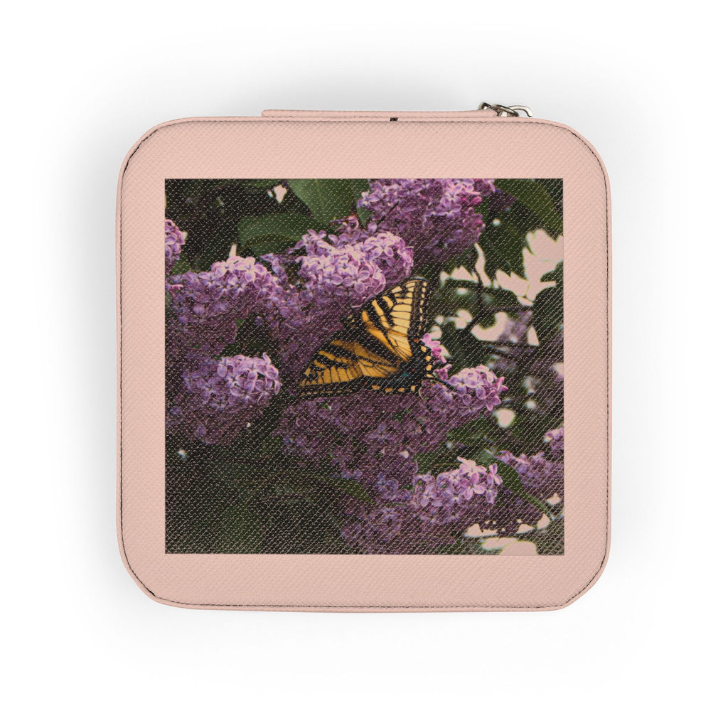 Jewelry Case — Compact Travel Organizer with Butterfly Lilac Design