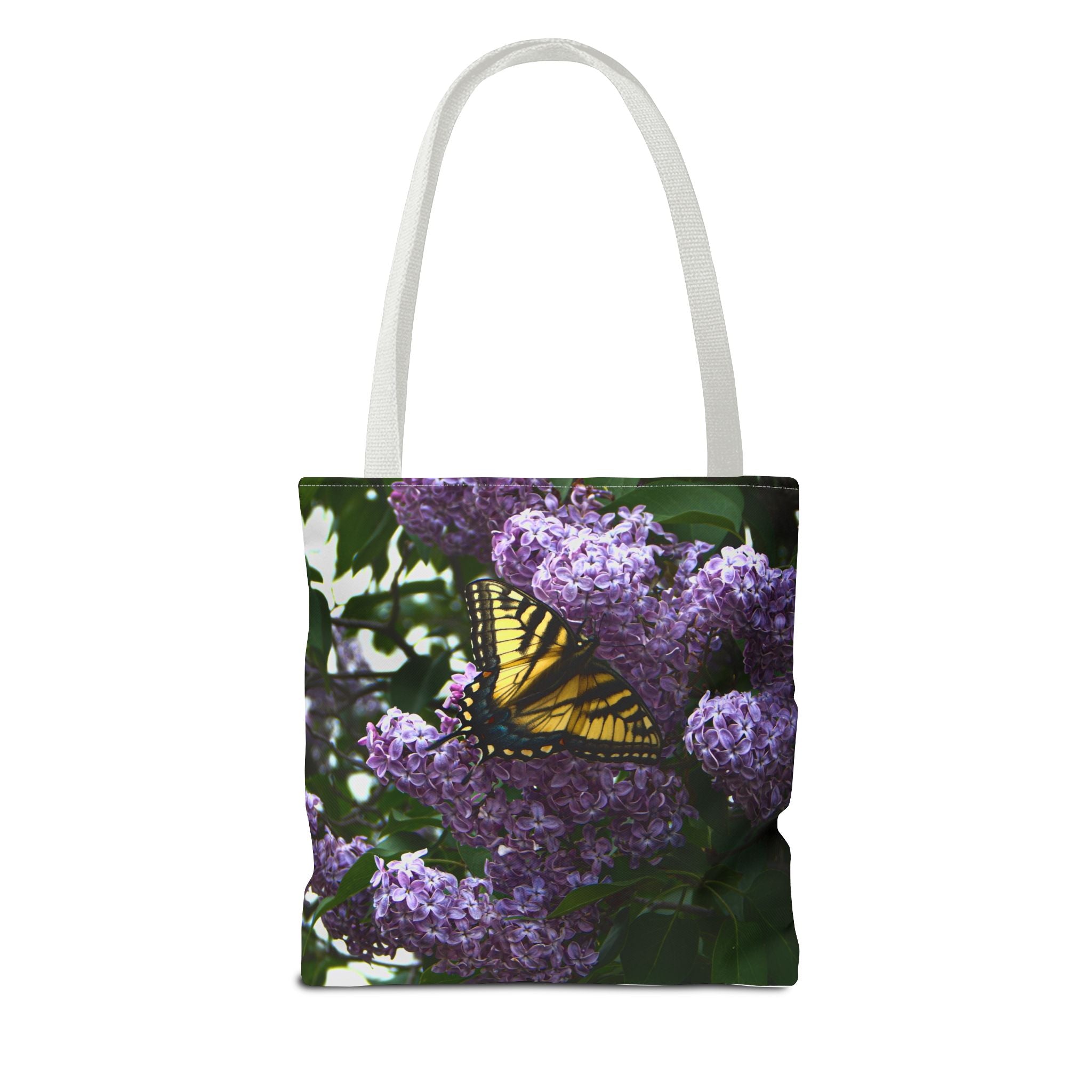 Butterfly Lilac Tote Bag — Yellow Swallowtail Floral Print