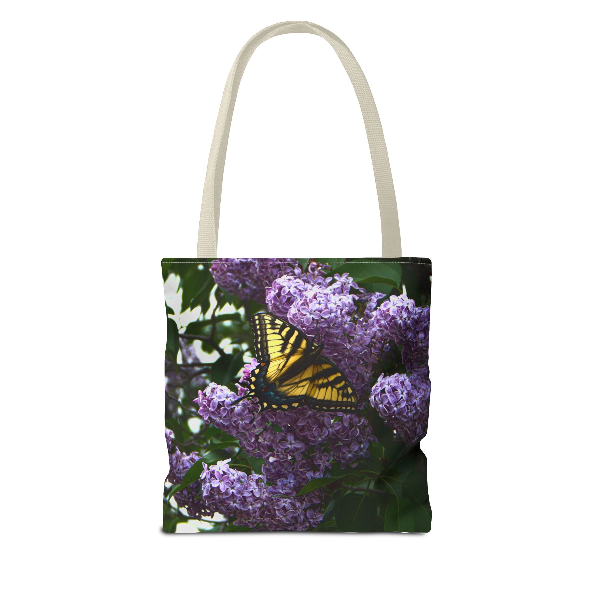 Butterfly Lilac Tote Bag — Yellow Swallowtail Floral Print