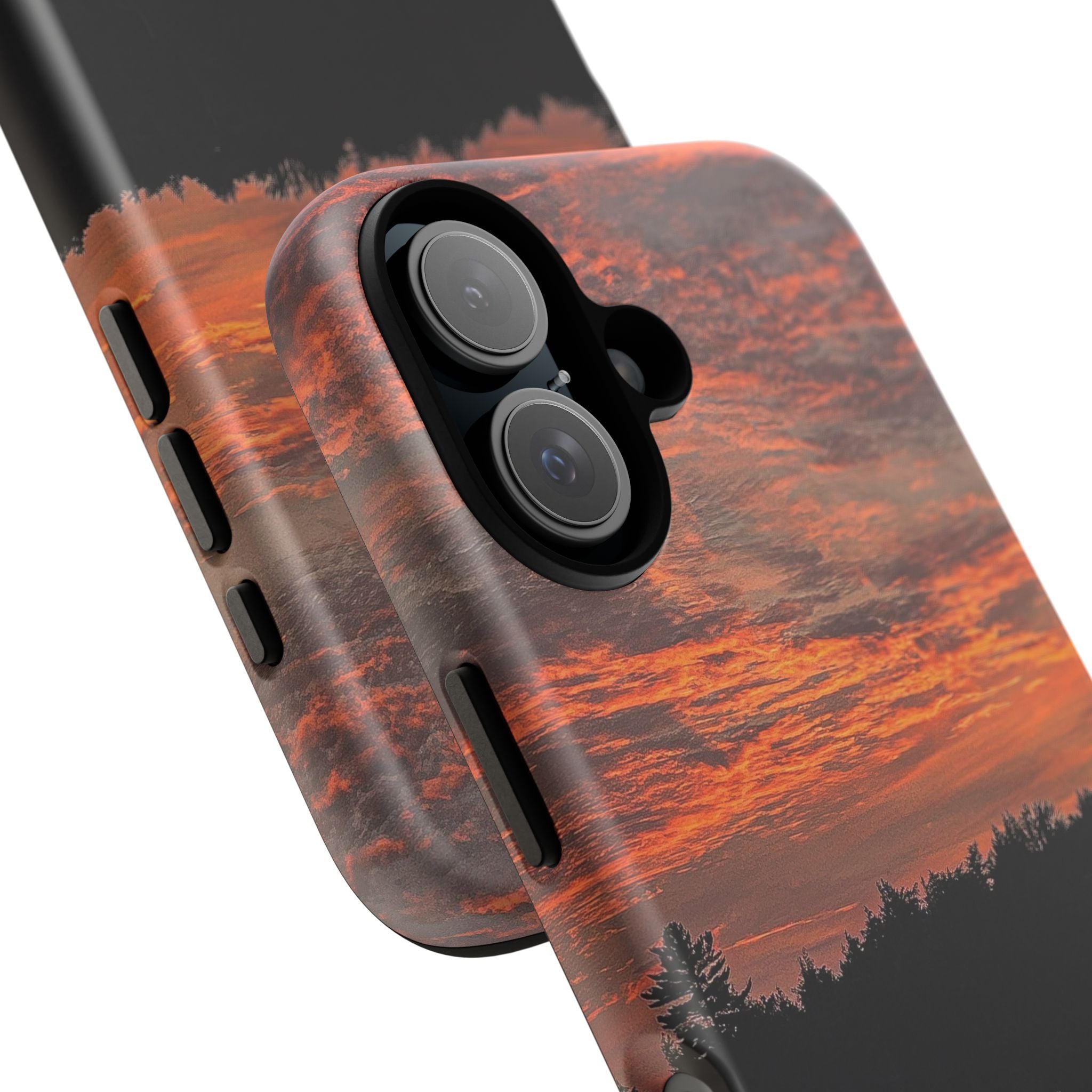Sunset Lake Tough Phone Case — Landscape Reflection Protective Cover