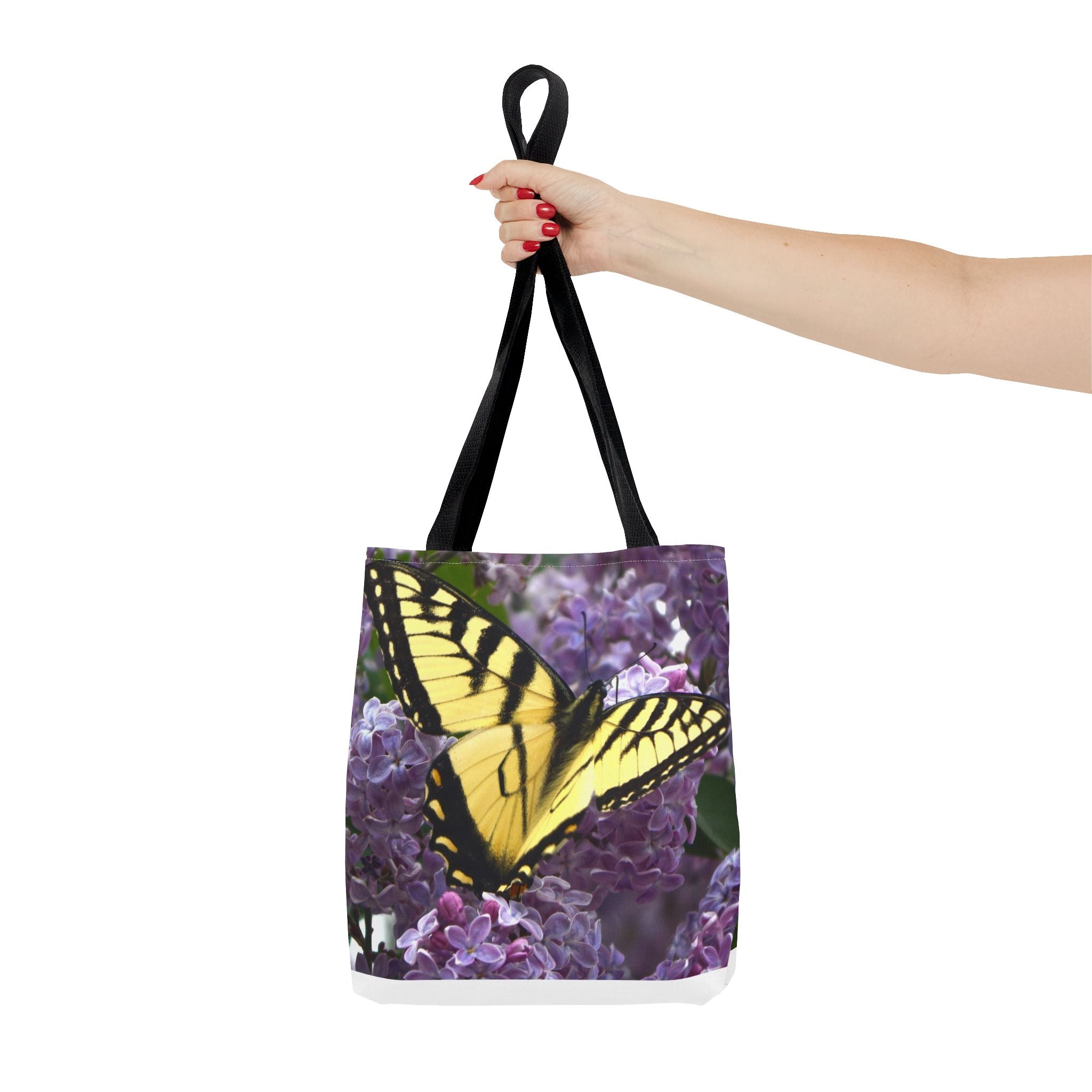 Butterfly Lilac Tote Bag — Yellow Swallowtail Floral Print
