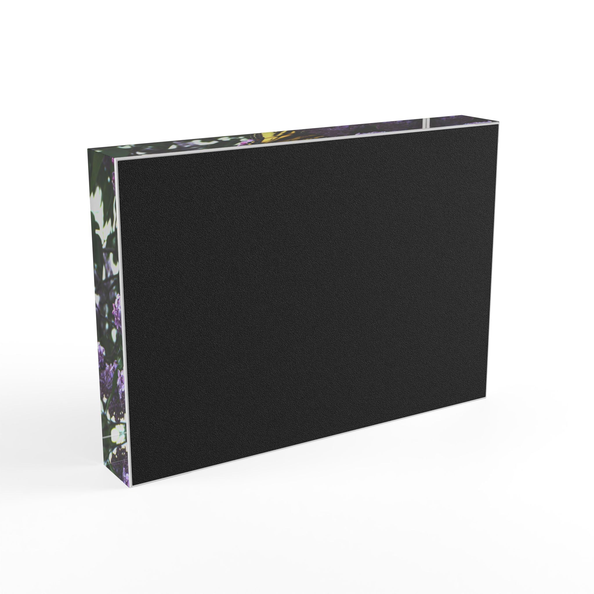 Butterfly on Lilac Photo Block – Spring Nature Decorative Display