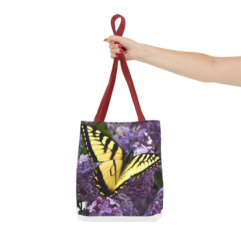 Butterfly Lilac Tote Bag — Yellow Swallowtail Floral Print