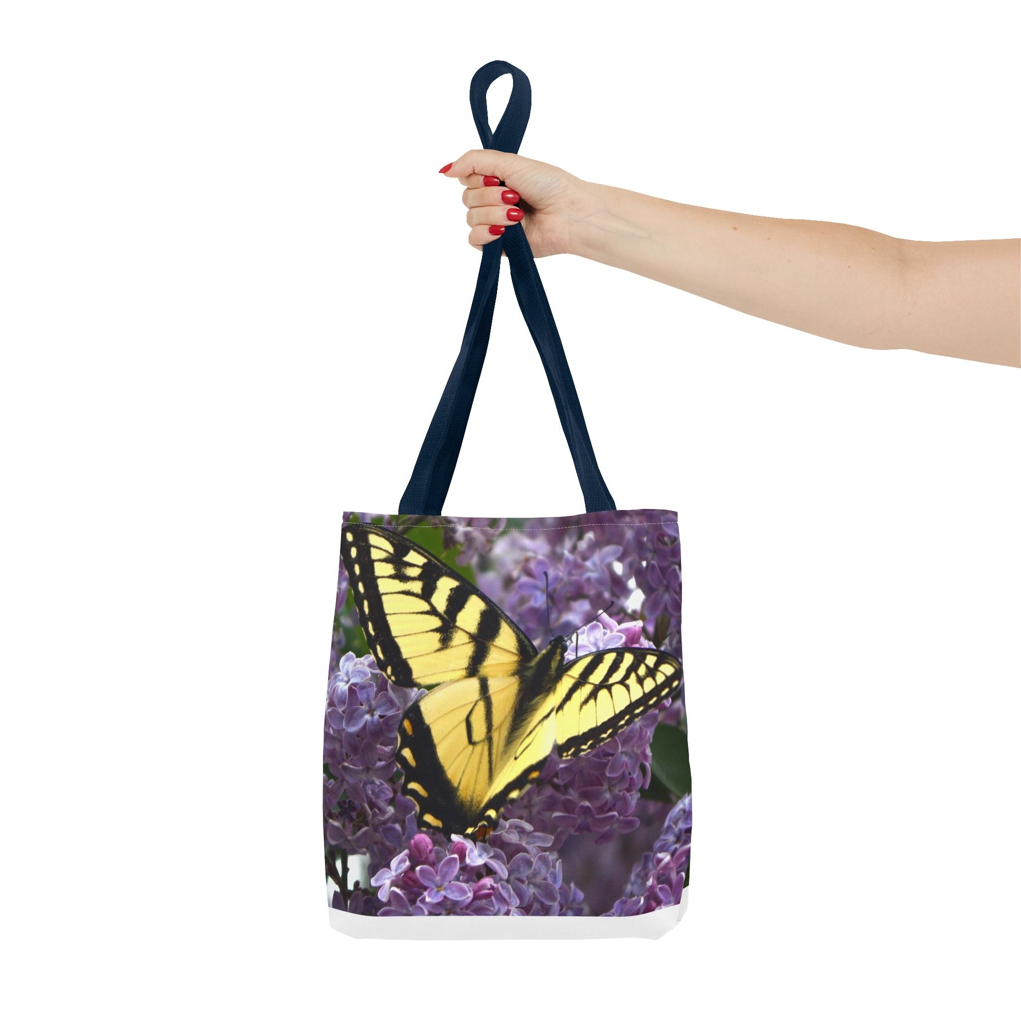 Butterfly Lilac Tote Bag — Yellow Swallowtail Floral Print