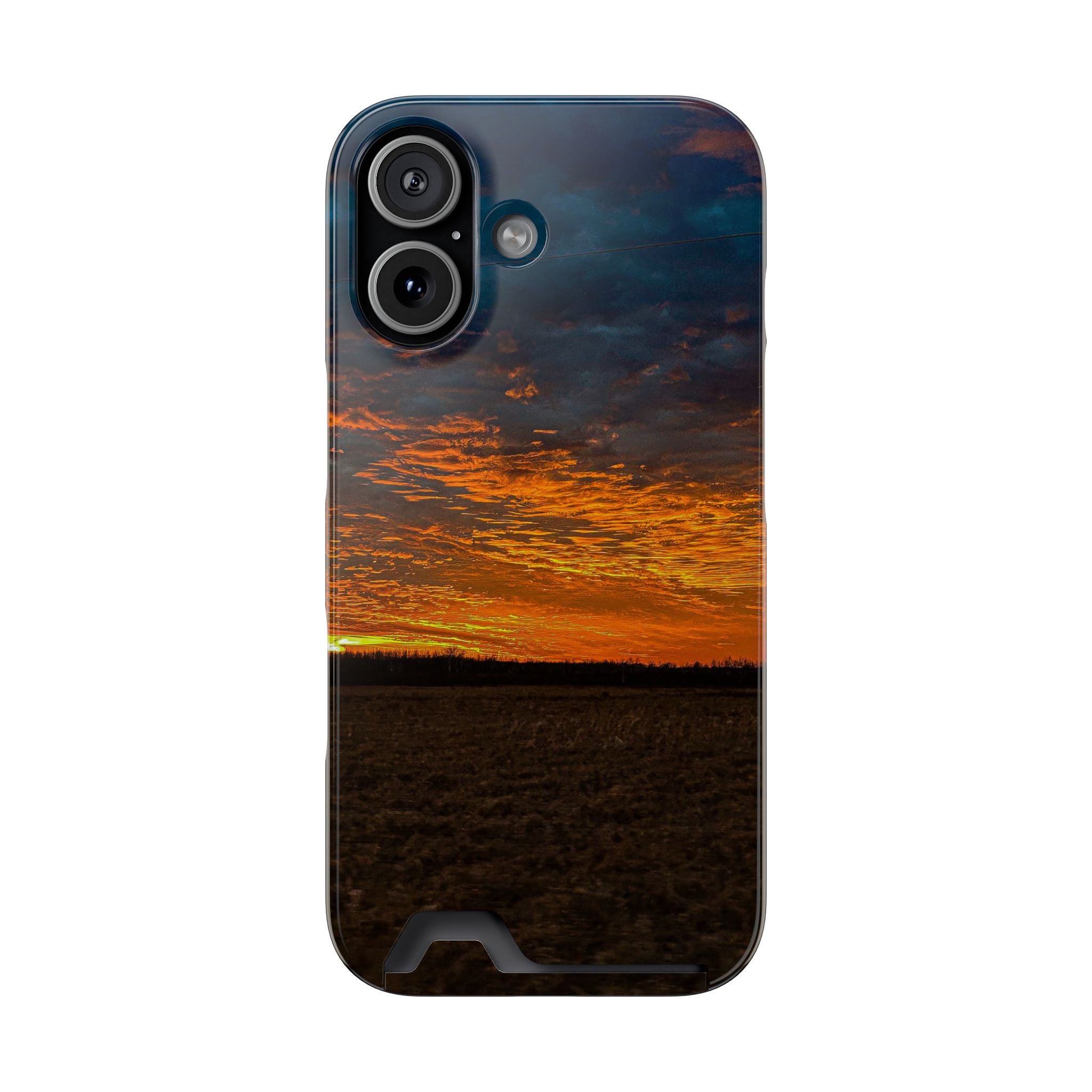Sunset Horizon Phone Card Case — Landscape Camera Protective Wallet