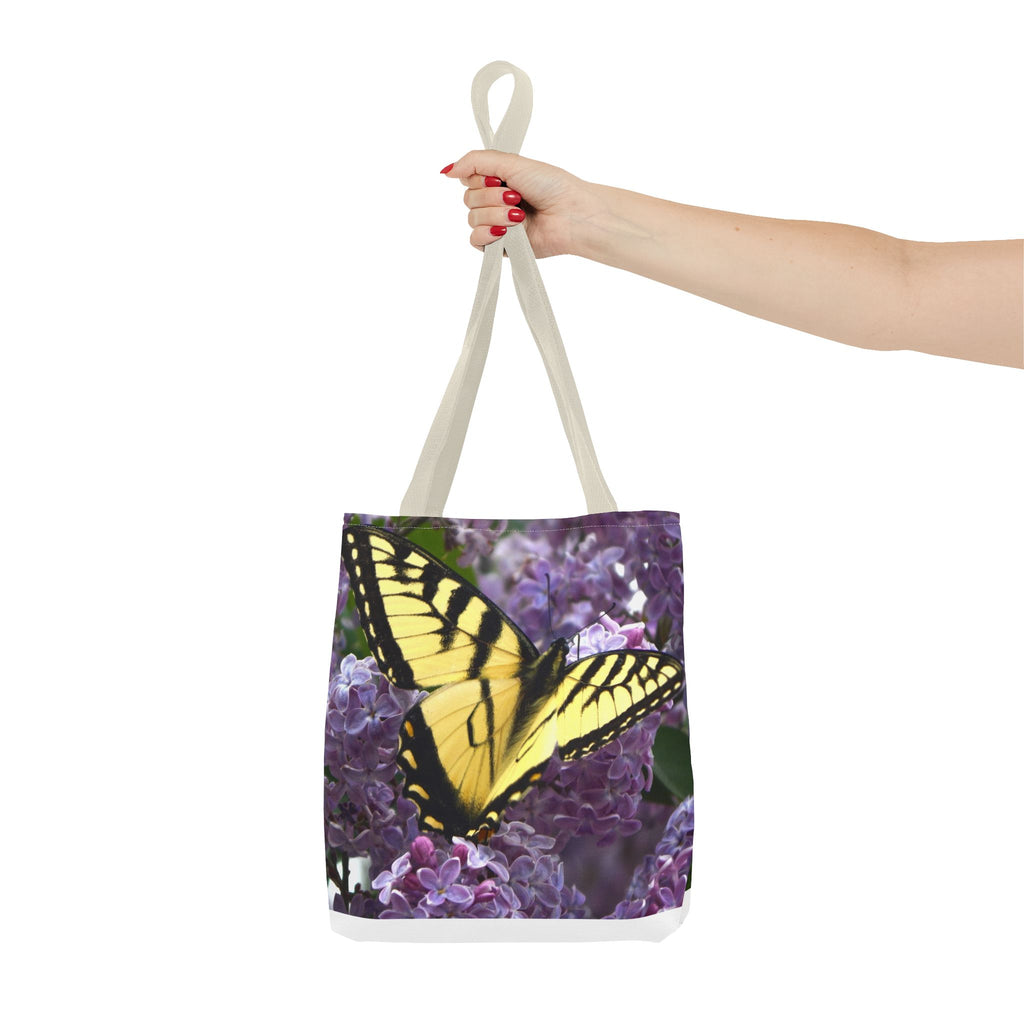 Butterfly Lilac Tote Bag — Yellow Swallowtail Floral Print